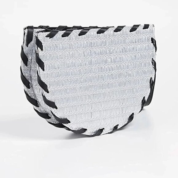 Poolside BagsSmall Metallic Raffia Clutch - Picture 10 of 12